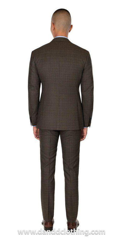 Brown Check Suit-African Wear for Men,Brown,Classic Men Suits,Classic Suits