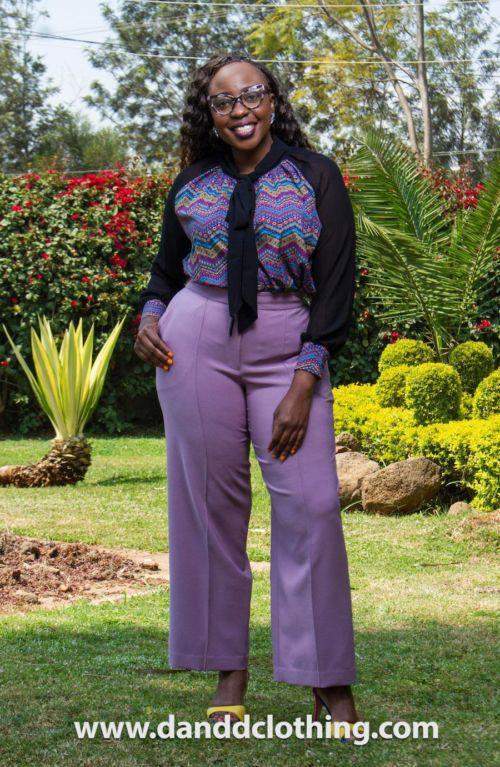 Stretchy Wide Pink Trousers-AFRICAN WEAR FOR WOMEN,Female trousers,Pink,Trousers