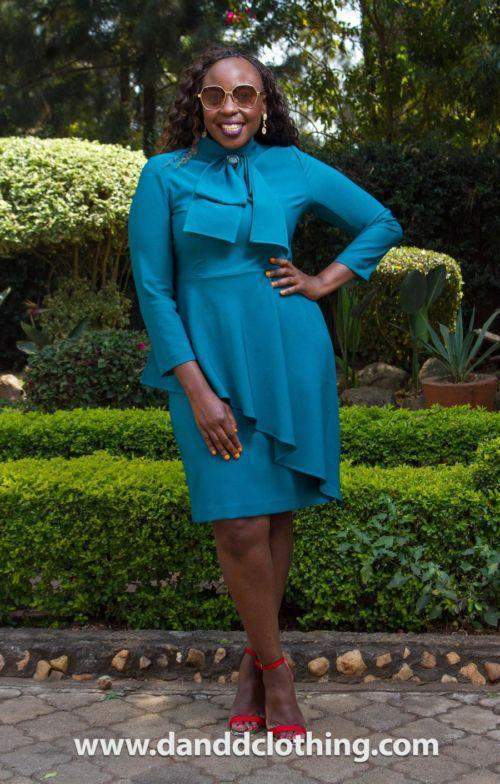 Green Silky Office Wear-danddclothing-AFRICAN WEAR FOR WOMEN,Dresses,Green