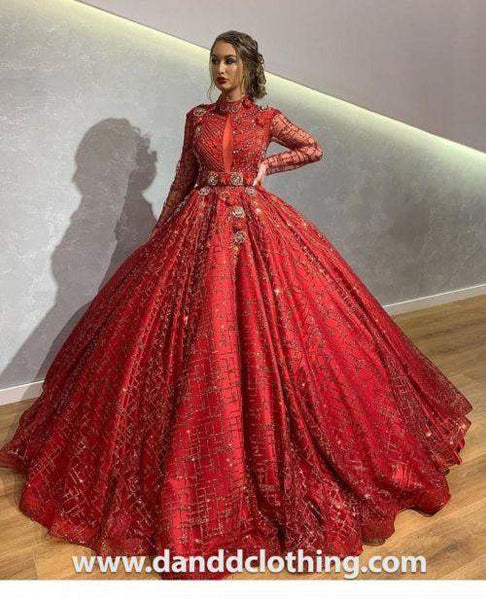 Luxury Evening Dress Ballgown Red – D&D Clothing