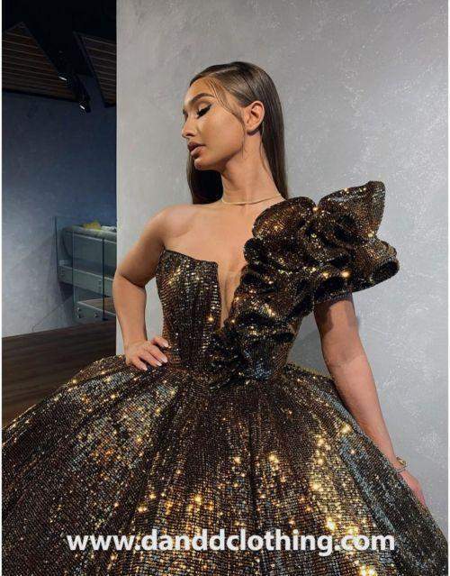 Luxury Evening Dress Princess Black Gold M / Black / Lace Luxury Evening Dress Princess Black Gold M / Black / Lace