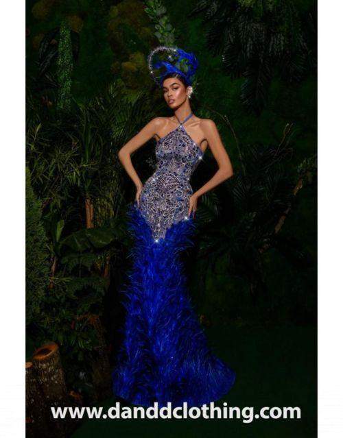 Luxury Evening Dress-Blue,Classic Elegant Gowns,Evening Dresses,Long