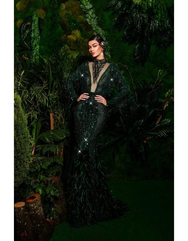 Luxury Green Sparkly Evening Gown XXL Luxury Green Sparkly Evening Gown XXL