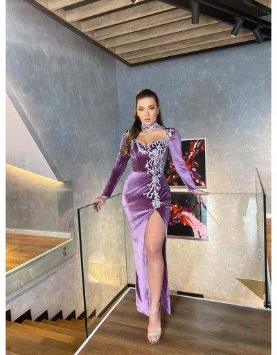 Luxury Violet Evening Gown-Classic Elegant Gowns,Evening Dresses,Long