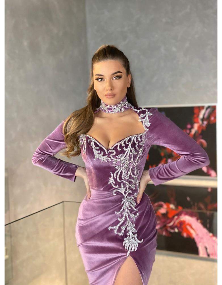 Luxury Violet Evening Gown L Luxury Violet Evening Gown L