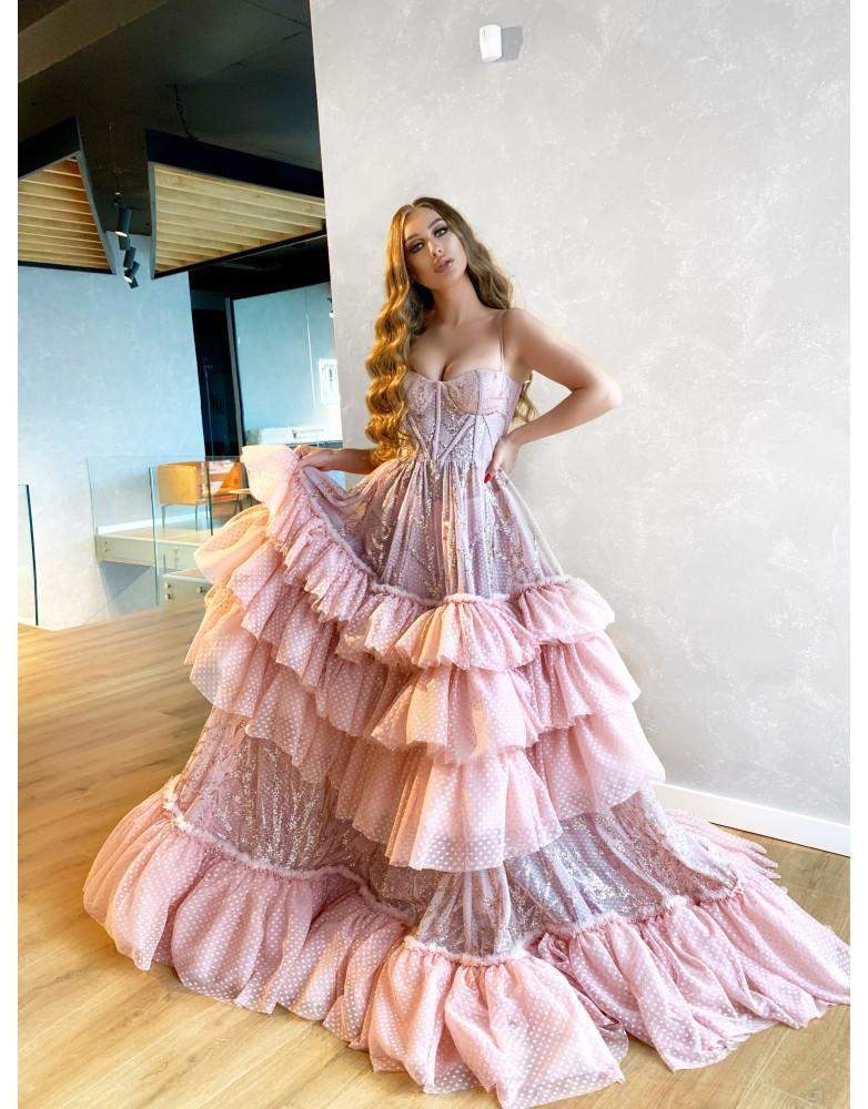 Luxury Evening Dress-Classic Elegant Gowns,Evening Dresses,Long,Pink