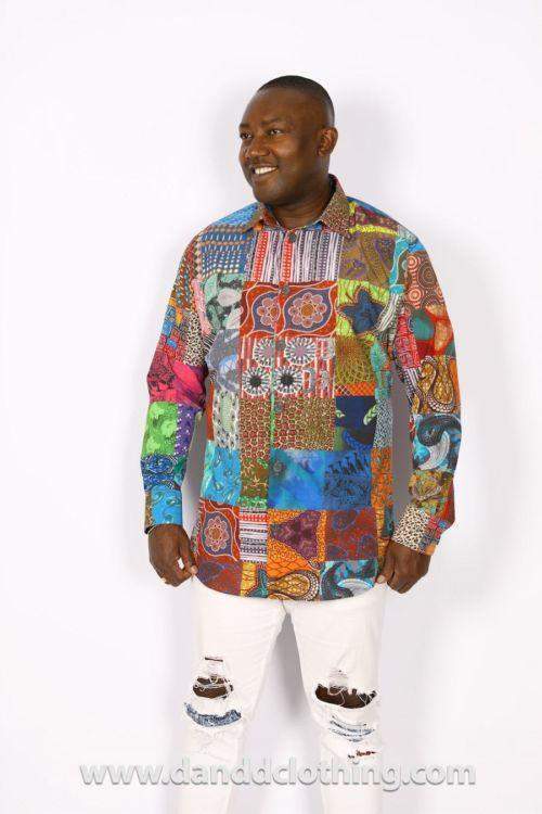 African Ankara Shirt For Men-danddclothing-African Men Shirts,African Wear for Men,Multicolor