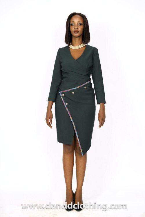 ladies office dresses Ladies Office Dress Green XXL / Green / Stretchy