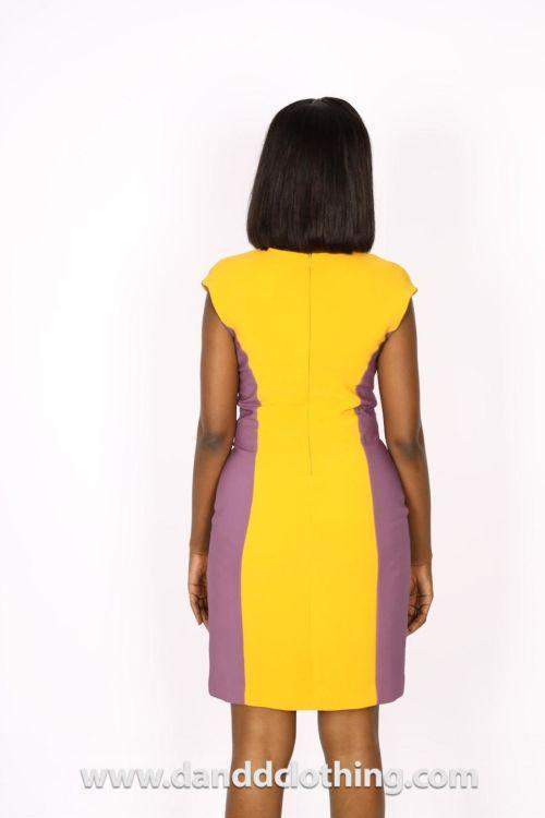 Ladies Office Dress Yellow-danddclothing-AFRICAN WEAR FOR WOMEN,Dresses,Yellow