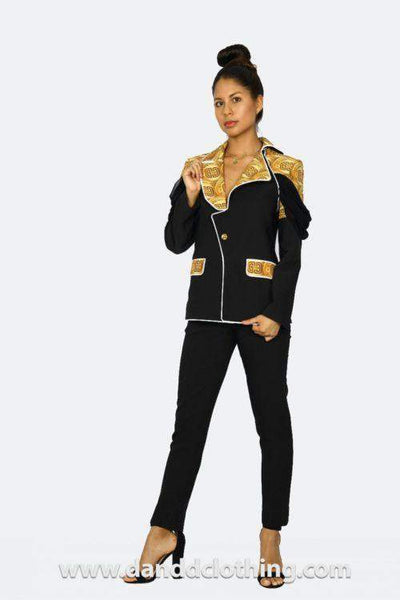 African Office Black Coin Jacket-danddclothing-AFRICAN WEAR FOR WOMEN,Black,Jackets,Women Jackets