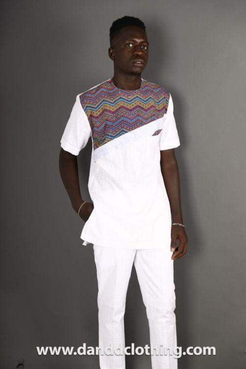 African Traditional for Men White-danddclothing-African Wear for Men,Traditionals,White