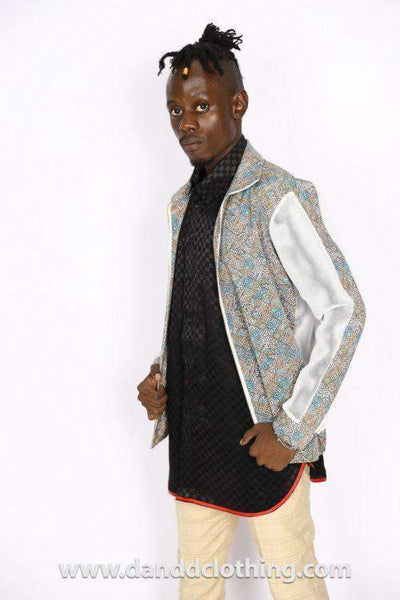African Ankara Jacket for Men-danddclothing-African Wear for Men,Jackets,Men Jackets,White