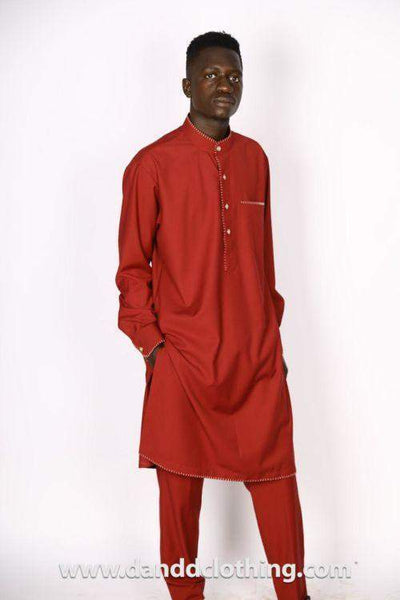 African Red Native Outfit-African Wear for Men,Red,Traditionals