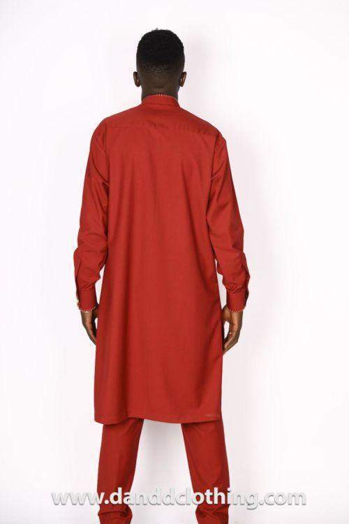 African Red Native Outfit-African Wear for Men,Red,Traditionals