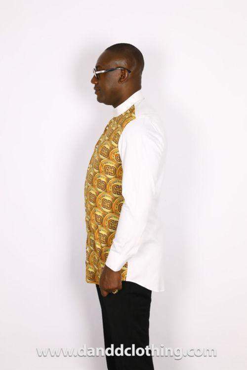 African White Shirt Coin-danddclothing-African Men Shirts,African Wear for Men,White