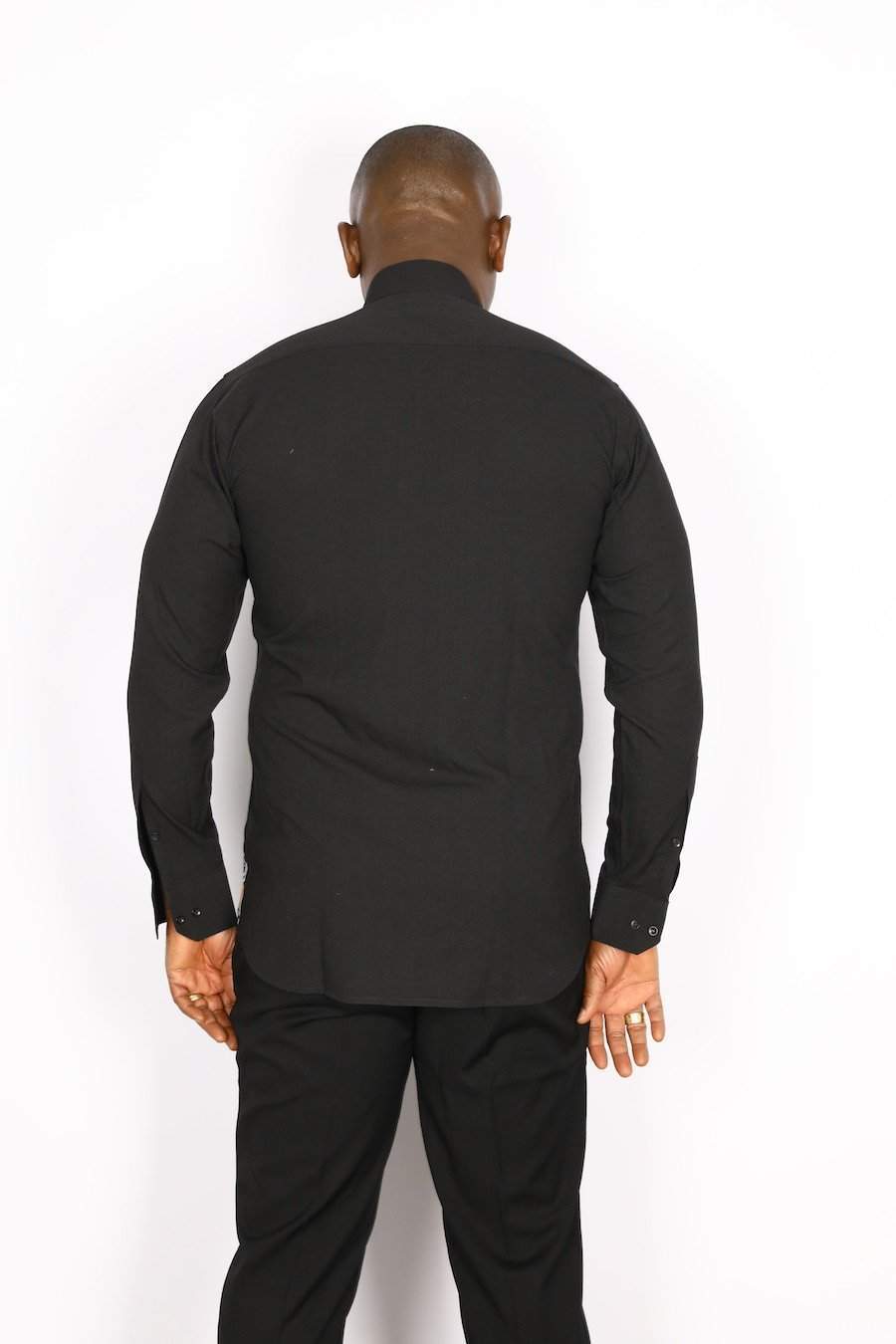 African Black Half Design-danddclothing-African Men Shirts,African Wear for Men,Black