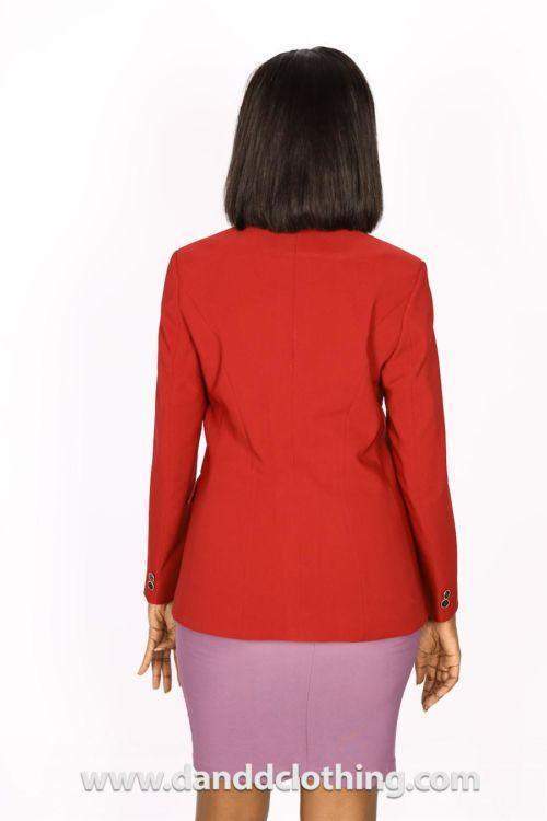 African Red Wolf Office Jacket-danddclothing-AFRICAN WEAR FOR WOMEN,Jackets,Red,Women Jackets