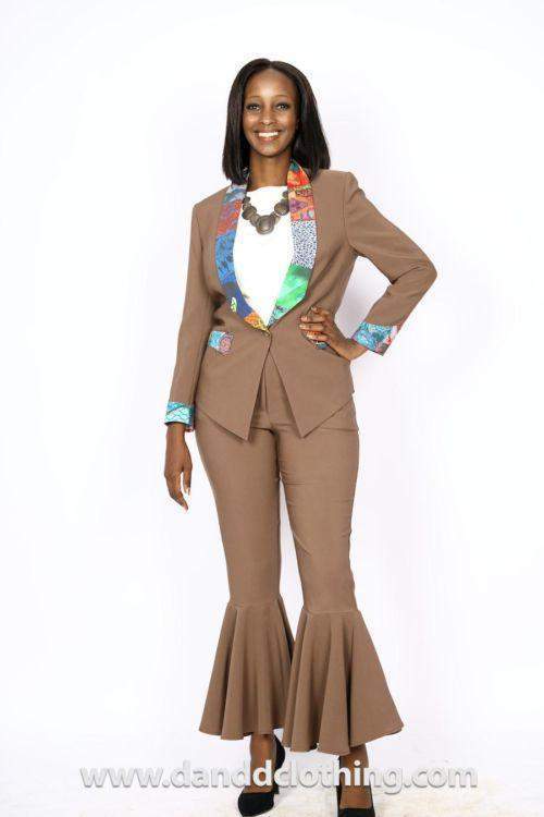 Brown African Office Suit – D&D Clothing