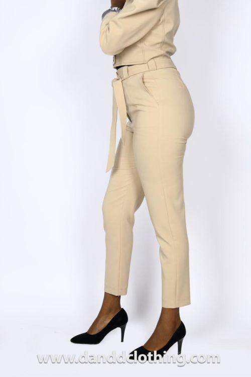 Beige African Office Pants-danddclothing-AFRICAN WEAR FOR WOMEN,Brown