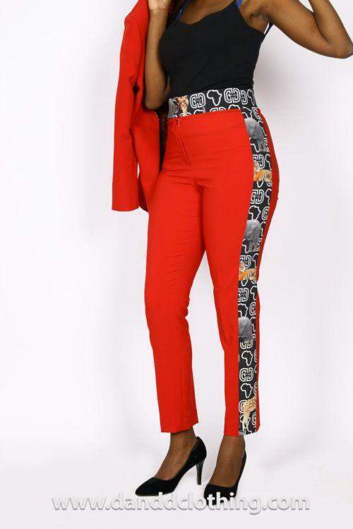 Red Stylish Office Pants-danddclothing-AFRICAN WEAR FOR WOMEN,Female trousers,Trousers