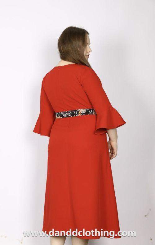 African Print Dress Red S / Red / Cotton