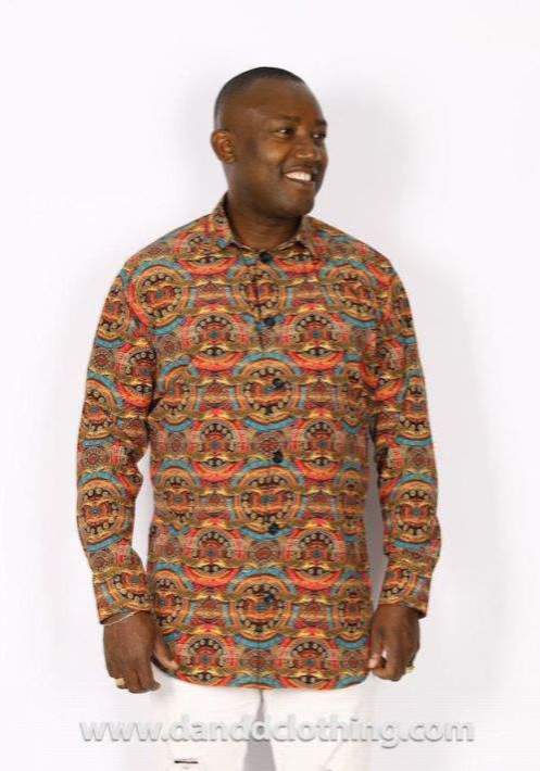 African Crocodile Print Shirt For Men-danddclothing-African Men Shirts,African Wear for Men,Multicolor