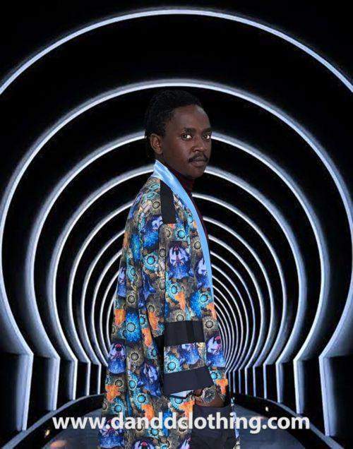 D&D Wolf Print Kimono Jacket-African Wear for Men,Jackets,Men Jackets,Multicolor