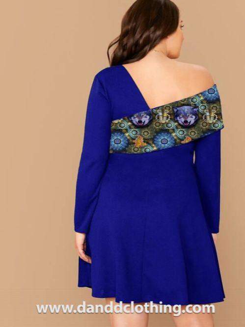 Blue African Short Dress-AFRICAN WEAR FOR WOMEN,Blue,Dresses