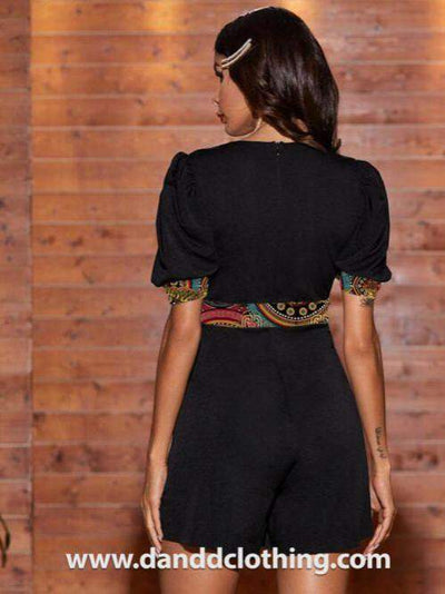 Black Short Dress Crocodile-AFRICAN WEAR FOR WOMEN,Black,Dresses