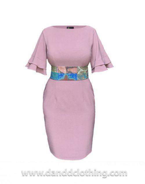 African Pink Office Dress-AFRICAN WEAR FOR WOMEN,Dresses,Pink