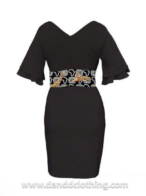 Black African Office Dress M / Black / Stretchy