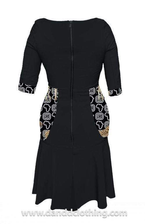 Black African Office Dress Xs / Black / Stretchy