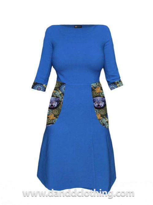 Blue African Office Dress-AFRICAN WEAR FOR WOMEN,Blue,Dresses