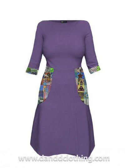 Violet African Office Dress-AFRICAN WEAR FOR WOMEN,Dresses,Violet
