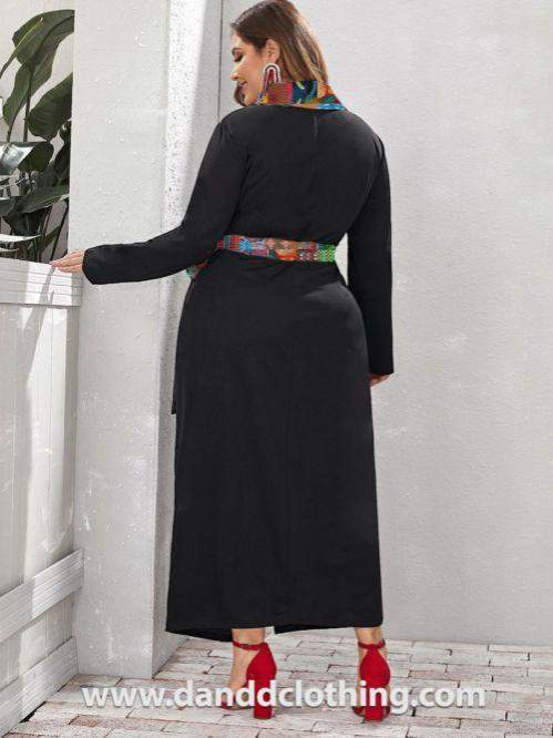 Black Maxi Dress Amelia Patches-AFRICAN WEAR FOR WOMEN,Black,Dresses