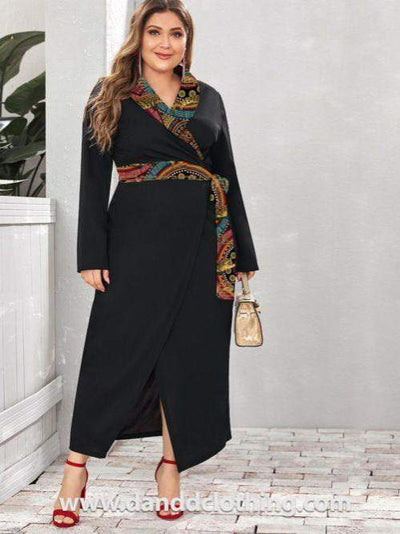 Black Maxi Dress Amelia Crocodile-AFRICAN WEAR FOR WOMEN,Black,Dresses