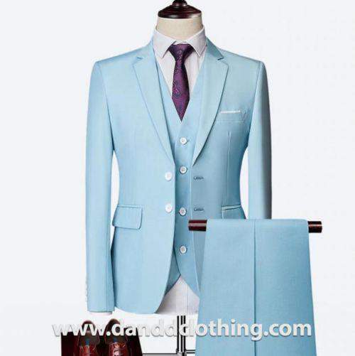 Blue 3 Piece 100% Wool Suits For Men-African Wear for Men,Classic Men Suits,Classic Suits