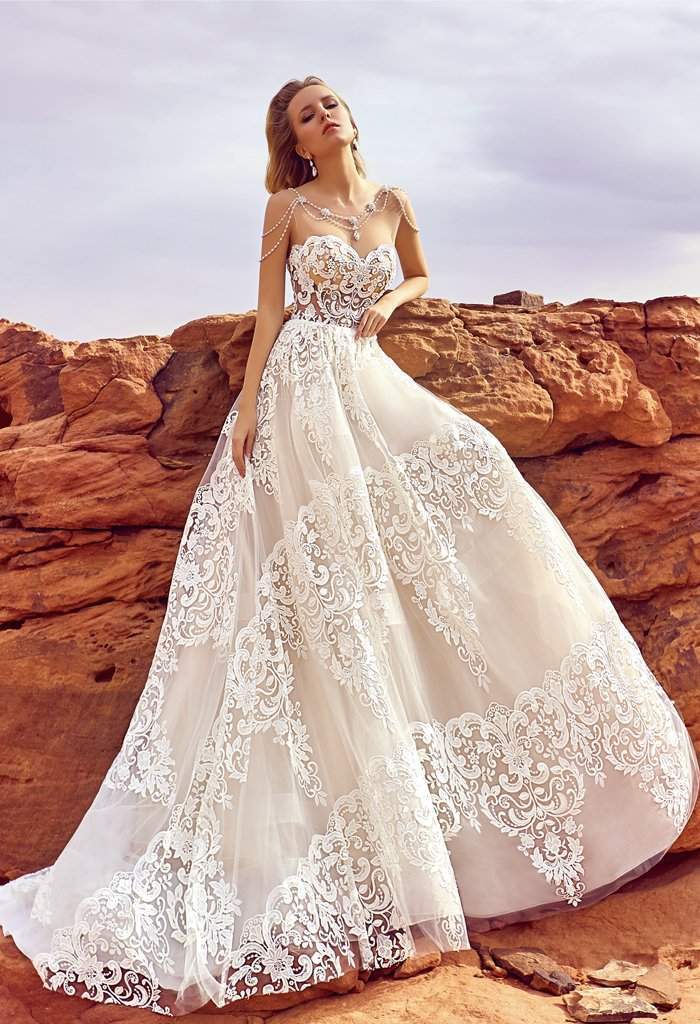 Swarovski Mermaid Wedding Gown-A-line,Classic Elegant Gowns,Royal Wedding Dresses,White