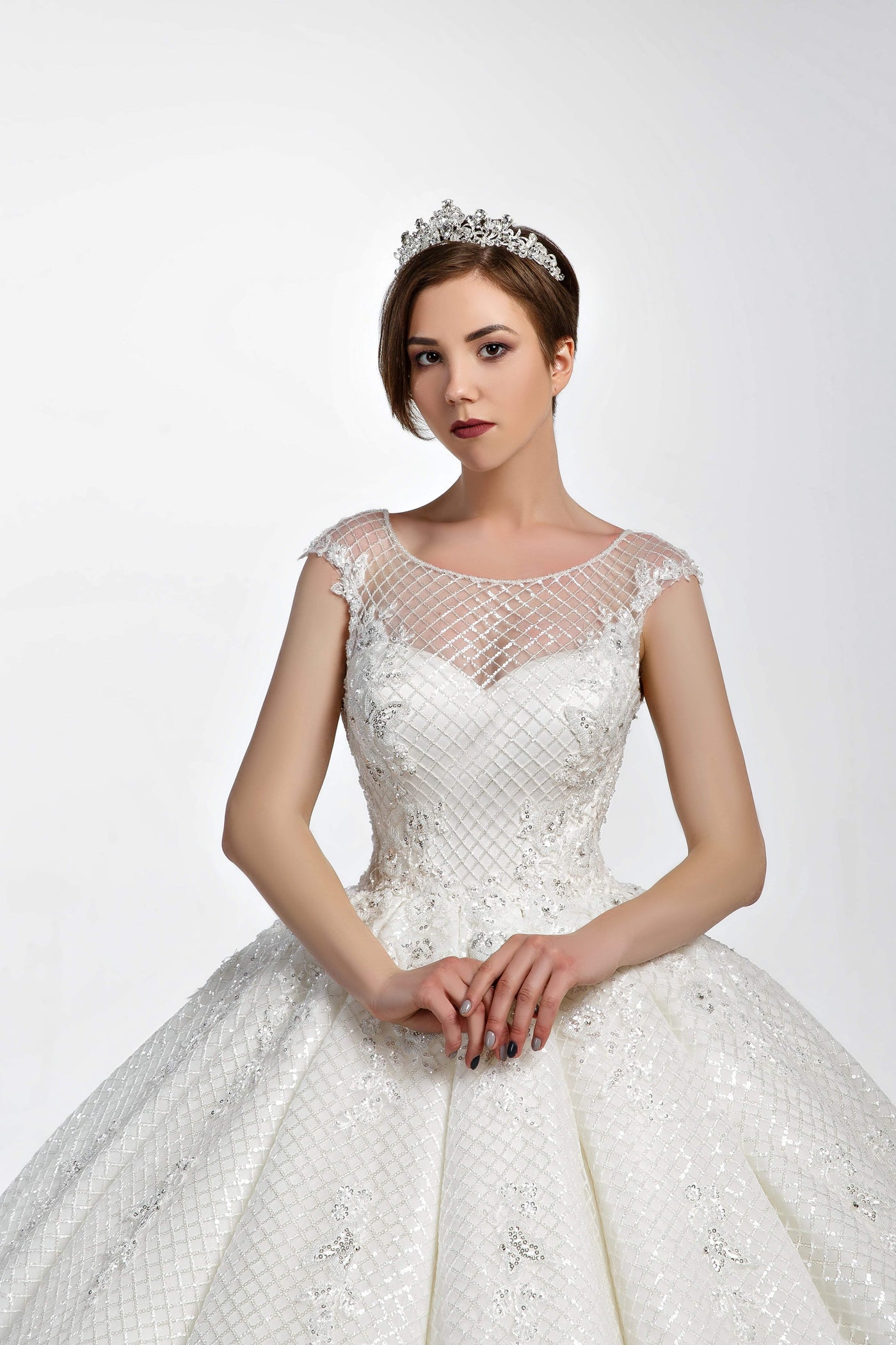 White Ball Gown Lace Dress-Ball Gown,Classic Elegant Gowns,Royal Wedding Dresses