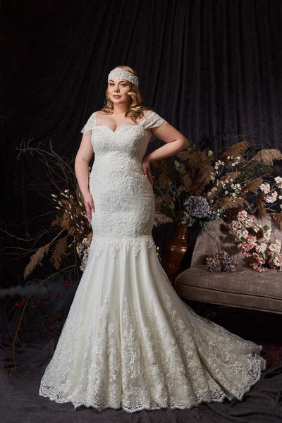 Mermaid Elegant Wedding Gown With Lace-Classic Elegant Gowns,Mermaid,Royal Wedding Dresses