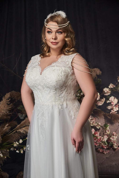 Empire Wedding Dress With Lace-A-line,Classic Elegant Gowns,Royal Wedding Dresses,White