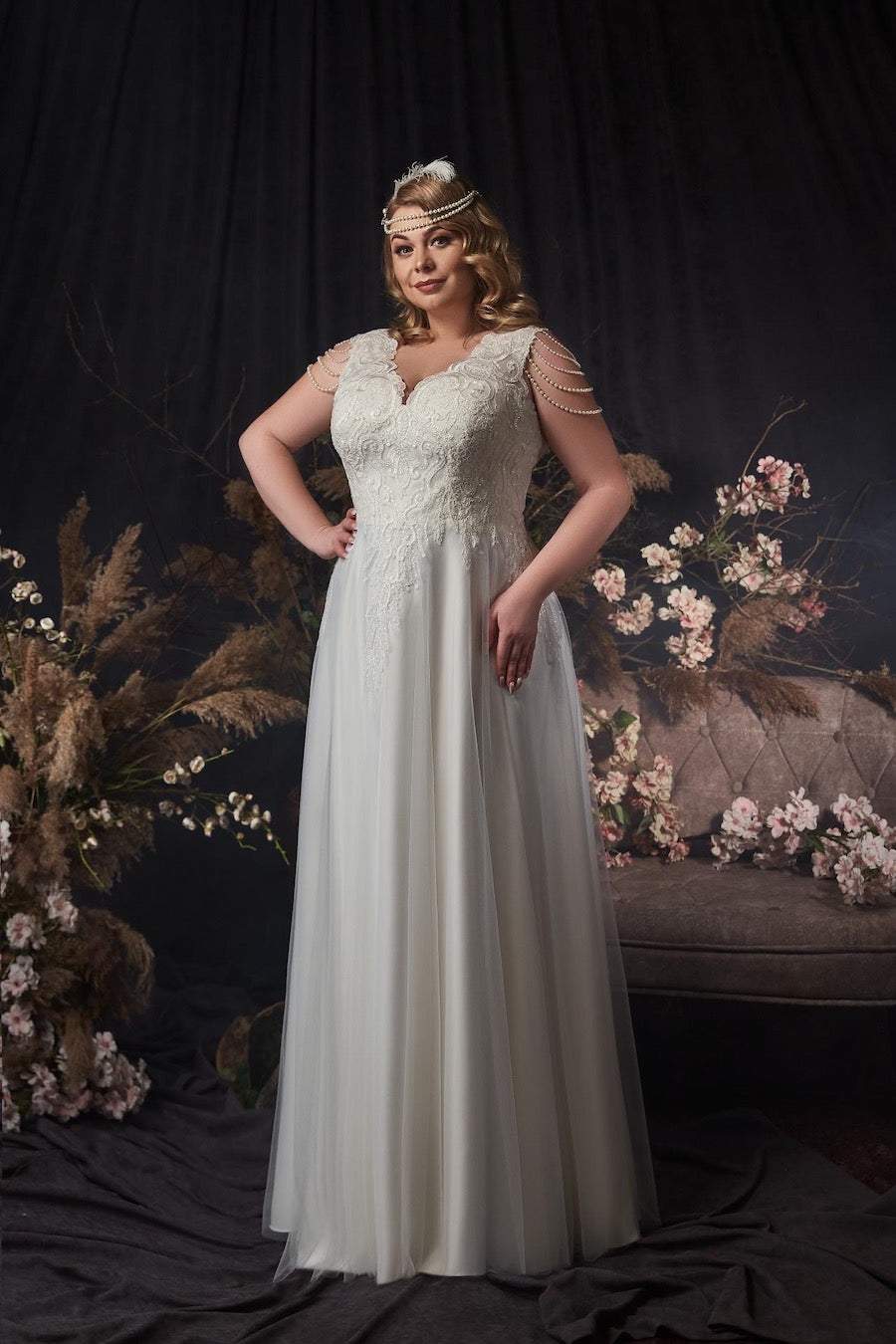 Empire Wedding Dress With Lace-A-line,Classic Elegant Gowns,Royal Wedding Dresses,White