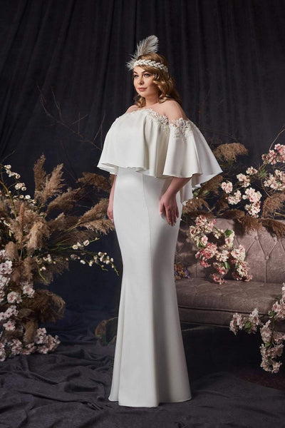 Greece Queen Anne Satin Wedding Dress-Classic Elegant Gowns,Mermaid,Royal Wedding Dresses,White