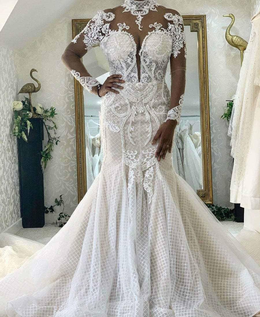 Mermaid Wedding Gown Anita-Classic Elegant Gowns,Mermaid,Royal Wedding Dresses,White