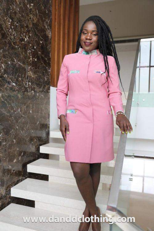 Pink Elegant Office Jacket-AFRICAN WEAR FOR WOMEN,Dresses,Jackets,Women Jackets