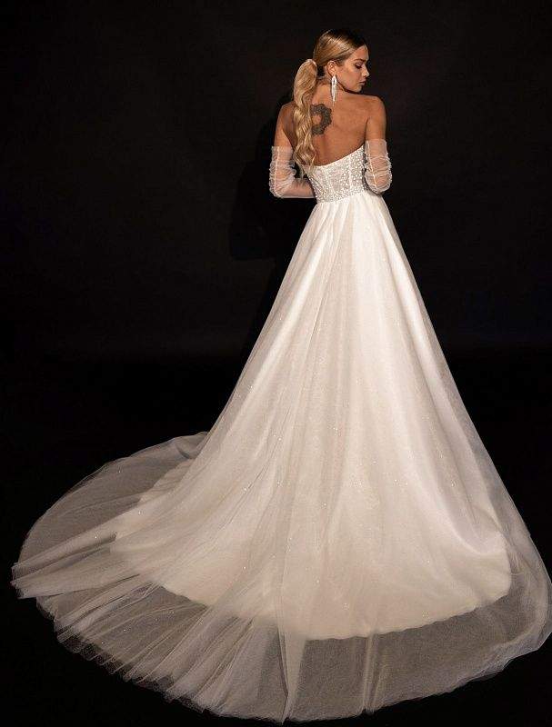 Graceful white Wedding Dress-danddclothing-Classic Elegant Gowns,Mermaid,Royal Wedding Dresses,White