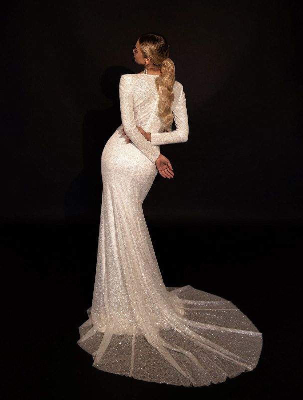 Attractive White Wedding Dress-danddclothing-Classic Elegant Gowns,Mermaid,Royal Wedding Dresses,White