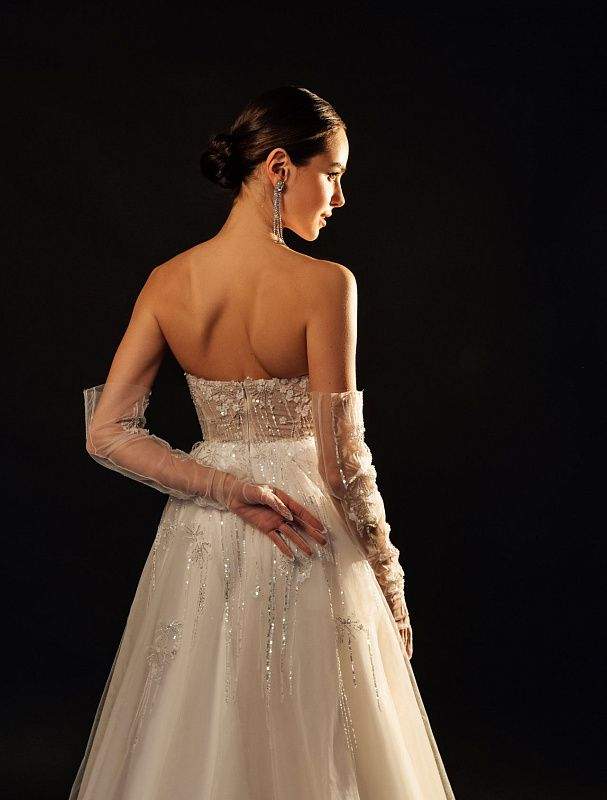 Princess Beige Wedding Dress-danddclothing-Classic Elegant Gowns,Mermaid,Royal Wedding Dresses,White