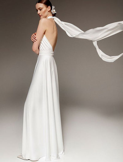 High Toned White Wedding Dress