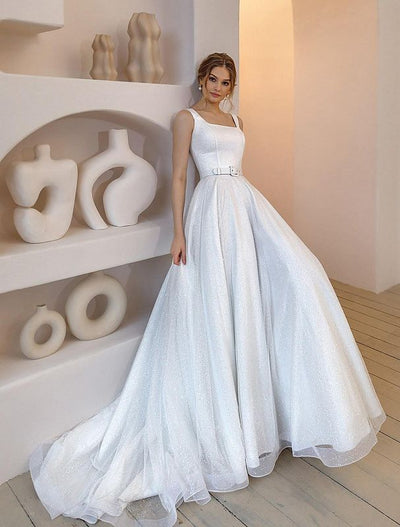 Luminous White Wedding Dress